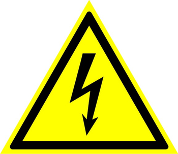 W08 внимание! опасность поражения электрическим током (пластик, сторона 100 мм) - Знаки безопасности - Знаки по электробезопасности - vektorb.ru